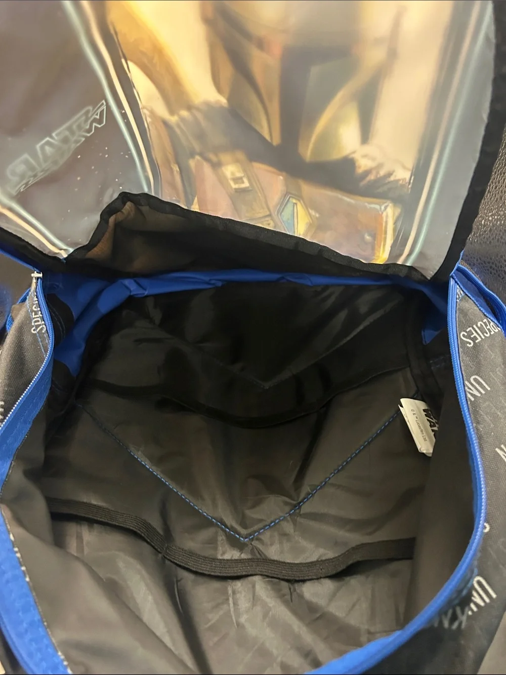 Star Wars The Mandalorian Blue Kids Backpack with Grogu Front Pocket